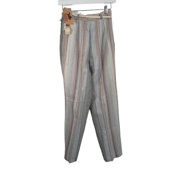 Equestrian Vintage Striped Pants Hi Rise Made in USA Western Rodeo Womens 11 2" - Picture 4 of 7